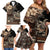 Vaiaso o le Gagana Samoa Family Matching Off Shoulder Short Dress and Hawaiian Shirt Siapo Motif Black