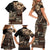 Vaiaso o le Gagana Samoa Family Matching Short Sleeve Bodycon Dress and Hawaiian Shirt Siapo Motif Black