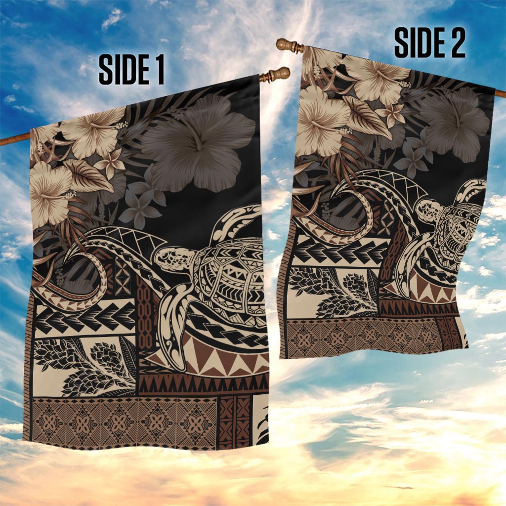 Vaiaso o le Gagana Samoa Garden Flag Siapo Motif Black