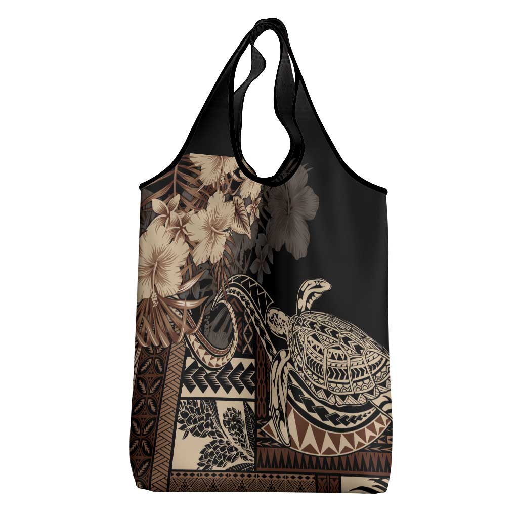 Vaiaso o le Gagana Samoa Grocery Bag Siapo Motif Black LT7 - Polynesian Pride