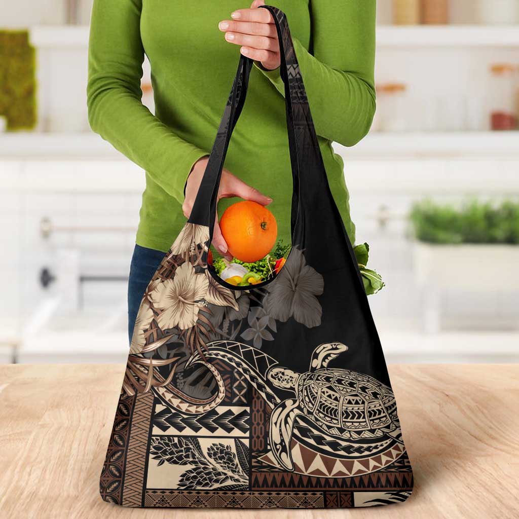 Vaiaso o le Gagana Samoa Grocery Bag Siapo Motif Black LT7 - Polynesian Pride
