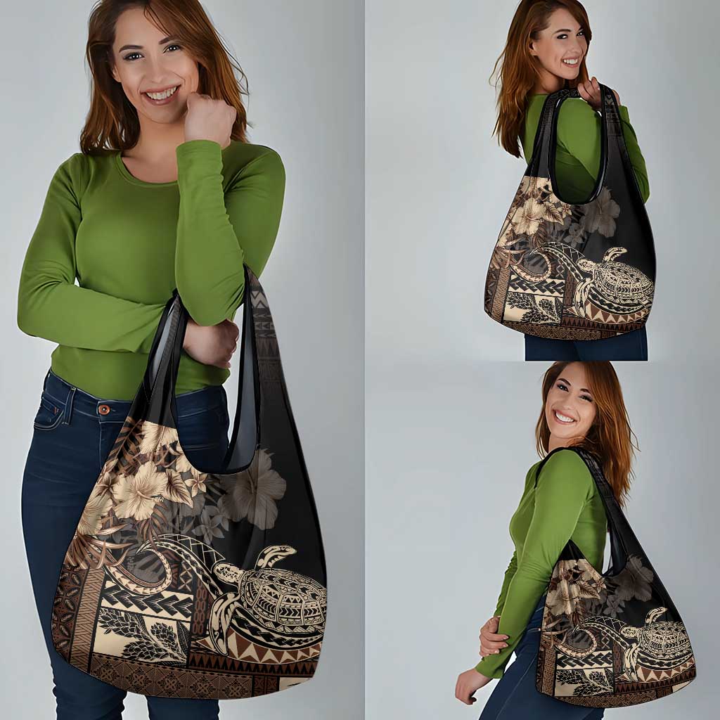 Vaiaso o le Gagana Samoa Grocery Bag Siapo Motif Black LT7 - Polynesian Pride