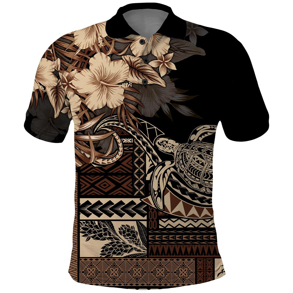 Vaiaso o le Gagana Samoa Polo Shirt Siapo Motif Black