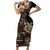 Vaiaso o le Gagana Samoa Short Sleeve Bodycon Dress Siapo Motif Black