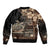 Vaiaso o le Gagana Samoa Sleeve Zip Bomber Jacket Siapo Motif Black