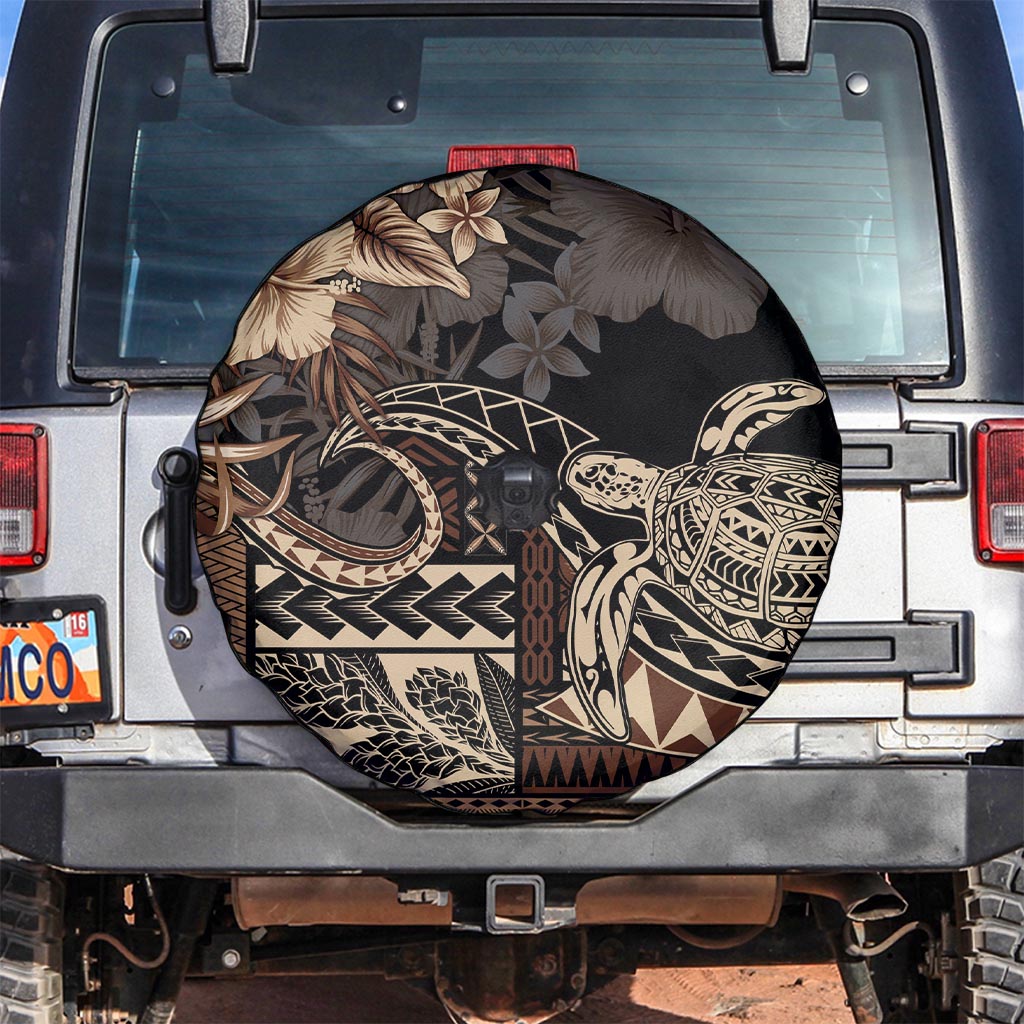 Vaiaso o le Gagana Samoa Spare Tire Cover Siapo Motif Black