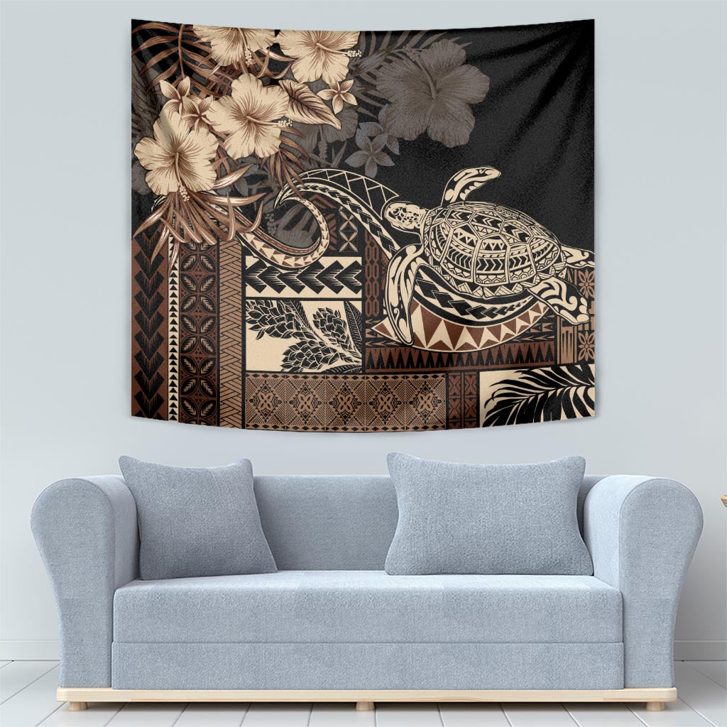 Vaiaso o le Gagana Samoa Tapestry Siapo Motif Black