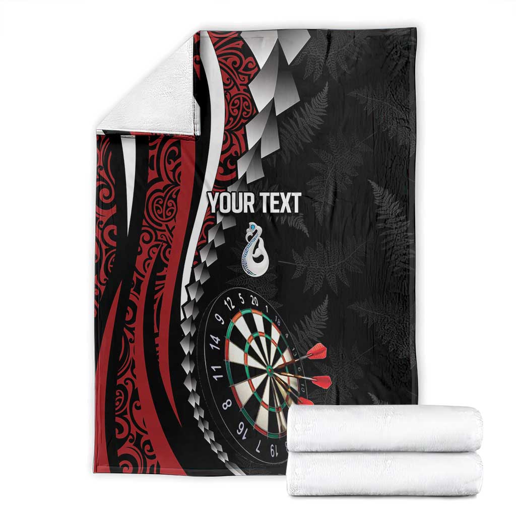 Personalized New Zealand Darts Blanket Kowhaiwhai Whero Koiri - Manaia