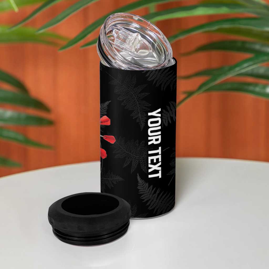 Personalized New Zealand Darts 4 in 1 Can Cooler Tumbler Kowhaiwhai Whero Koiri - Manaia