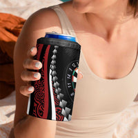 Personalized New Zealand Darts 4 in 1 Can Cooler Tumbler Kowhaiwhai Whero Koiri - Manaia
