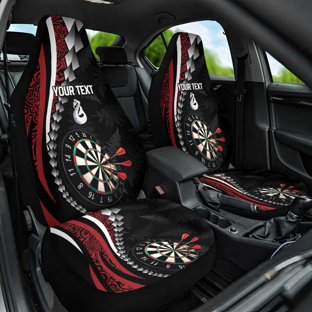 Personalized New Zealand Darts Car Seat Cover Kowhaiwhai Whero Koiri - Manaia