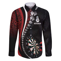 Personalized New Zealand Darts Family Matching Puletasi and Hawaiian Shirt Kowhaiwhai Whero Koiri - Manaia