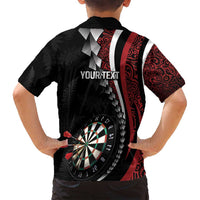 Personalized New Zealand Darts Family Matching Summer Maxi Dress and Hawaiian Shirt Kowhaiwhai Whero Koiri - Manaia