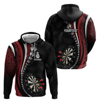 Personalized New Zealand Darts Hoodie Kowhaiwhai Whero Koiri - Manaia