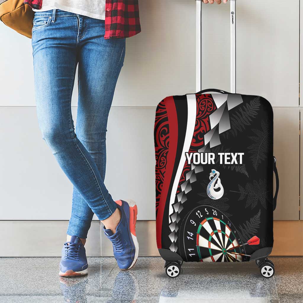 Personalized New Zealand Darts Luggage Cover Kowhaiwhai Whero Koiri - Manaia