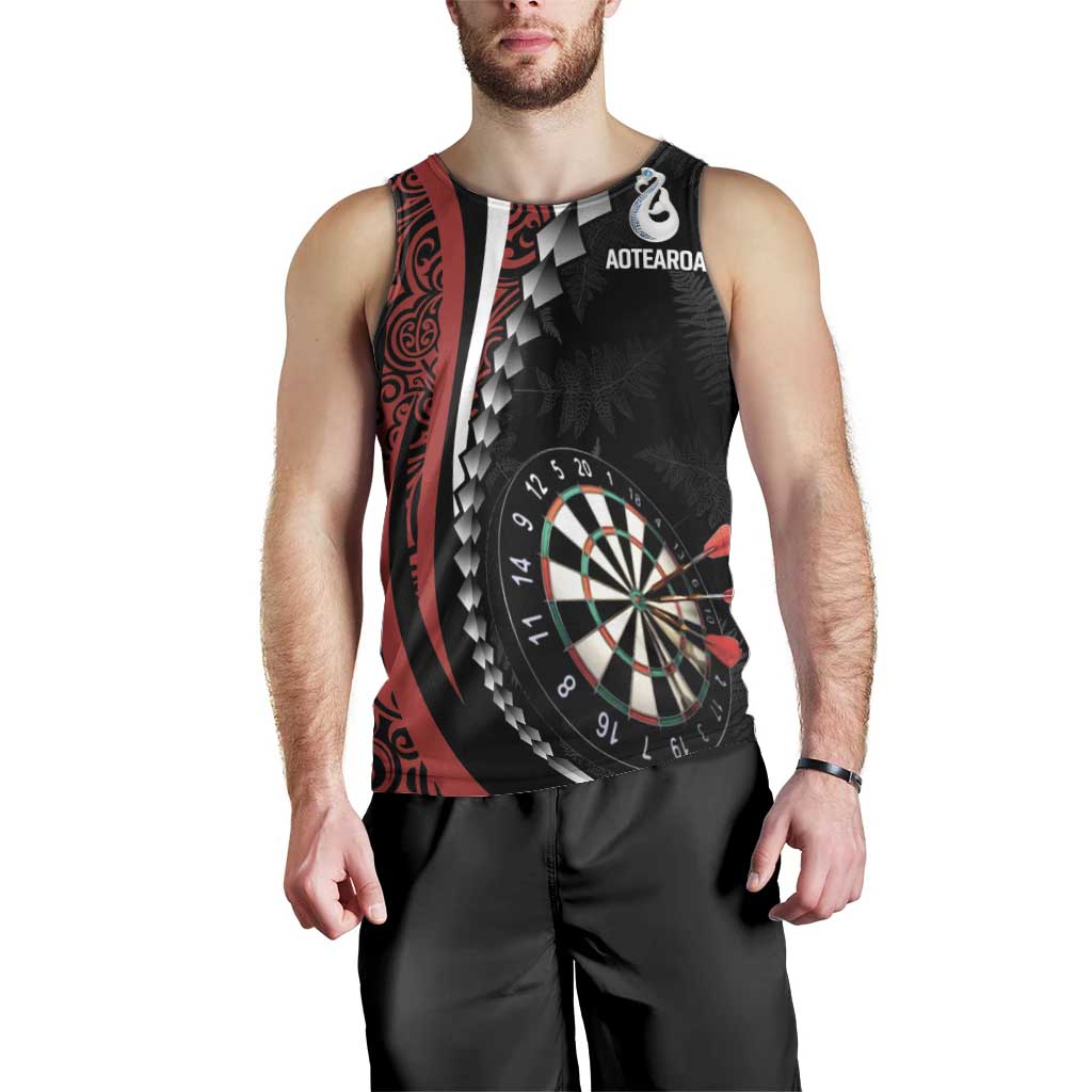 Personalized New Zealand Darts Men Tank Top Kowhaiwhai Whero Koiri - Manaia