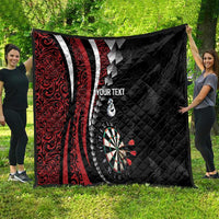 Personalized New Zealand Darts Quilt Kowhaiwhai Whero Koiri - Manaia