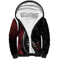 Personalized New Zealand Darts Sherpa Hoodie Kowhaiwhai Whero Koiri - Manaia