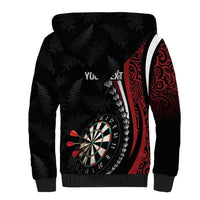Personalized New Zealand Darts Sherpa Hoodie Kowhaiwhai Whero Koiri - Manaia