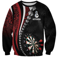 Personalized New Zealand Darts Sweatshirt Kowhaiwhai Whero Koiri - Manaia