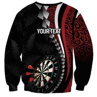 Personalized New Zealand Darts Sweatshirt Kowhaiwhai Whero Koiri - Manaia
