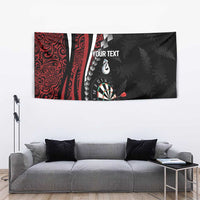 Personalized New Zealand Darts Tapestry Kowhaiwhai Whero Koiri - Manaia