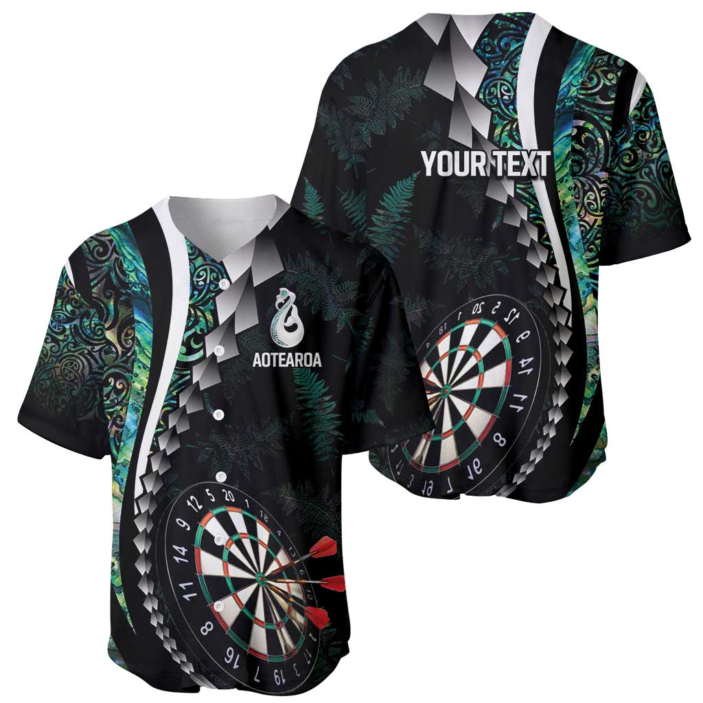 Personalized New Zealand Darts Baseball Jersey Paua Shell Koiri - Manaia
