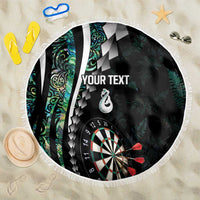 Personalized New Zealand Darts Beach Blanket Paua Shell Koiri - Manaia LT7 One Size 150cm Green - Polynesian Pride