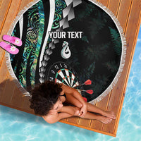 Personalized New Zealand Darts Beach Blanket Paua Shell Koiri - Manaia LT7 - Polynesian Pride