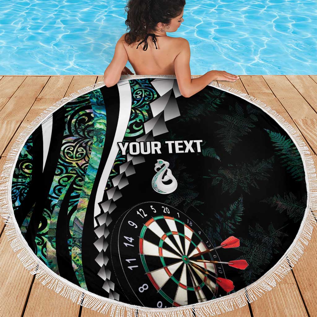 Personalized New Zealand Darts Beach Blanket Paua Shell Koiri - Manaia LT7 - Polynesian Pride