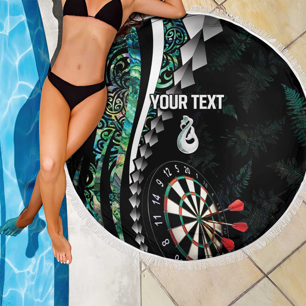 Personalized New Zealand Darts Beach Blanket Paua Shell Koiri - Manaia LT7 - Polynesian Pride