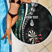 Personalized New Zealand Darts Beach Blanket Paua Shell Koiri - Manaia LT7 - Polynesian Pride
