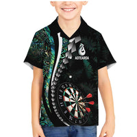 Personalized New Zealand Darts Family Matching Mermaid Dress and Hawaiian Shirt Paua Shell Koiri - Manaia