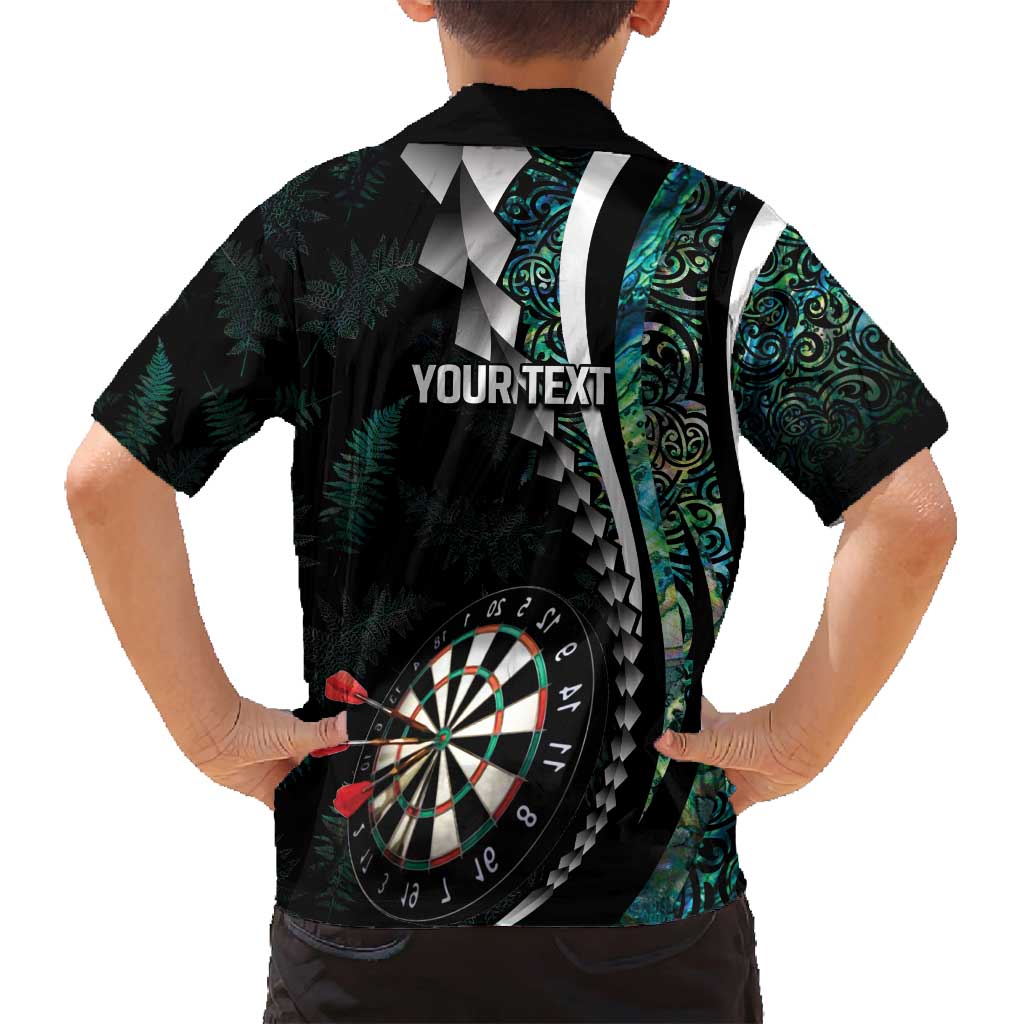 Personalized New Zealand Darts Family Matching Off Shoulder Short Dress and Hawaiian Shirt Paua Shell Koiri - Manaia