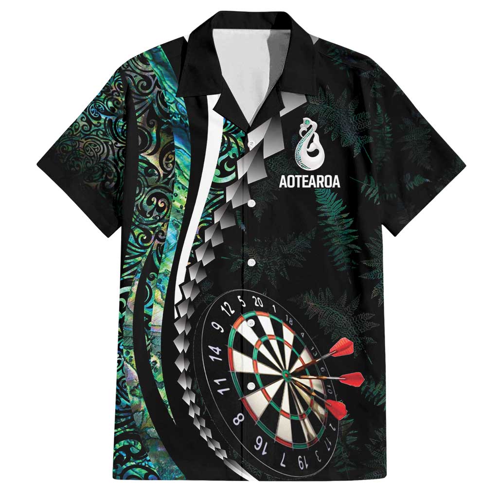 Personalized New Zealand Darts Family Matching Puletasi and Hawaiian Shirt Paua Shell Koiri - Manaia