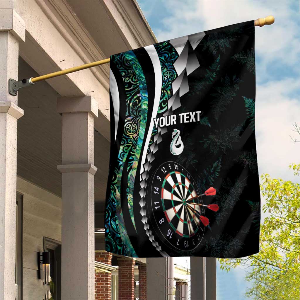 Personalized New Zealand Darts Garden Flag Paua Shell Koiri - Manaia