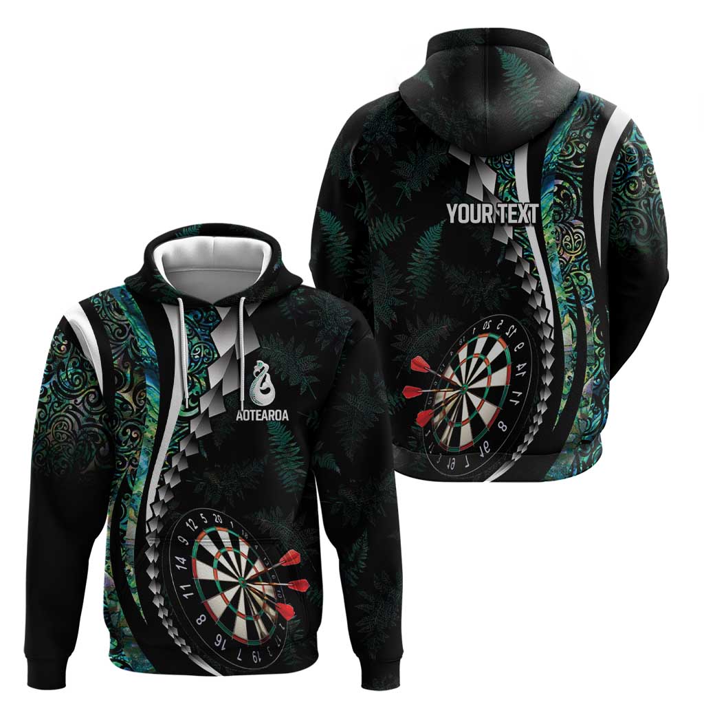Personalized New Zealand Darts Hoodie Paua Shell Koiri - Manaia