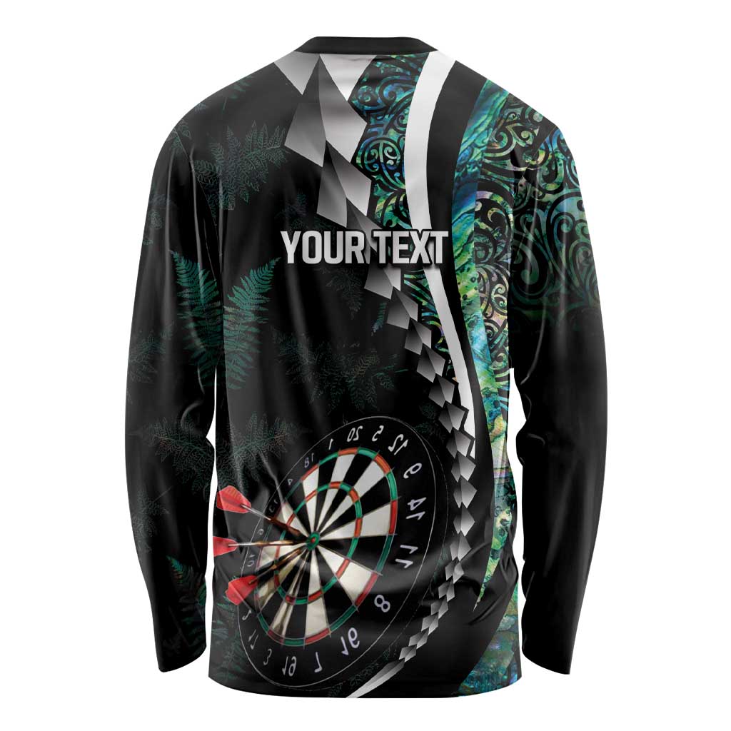 Personalized New Zealand Darts Long Sleeve Shirt Paua Shell Koiri - Manaia
