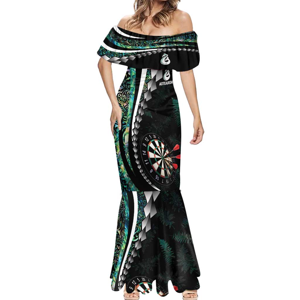 Personalized New Zealand Darts Mermaid Dress Paua Shell Koiri - Manaia