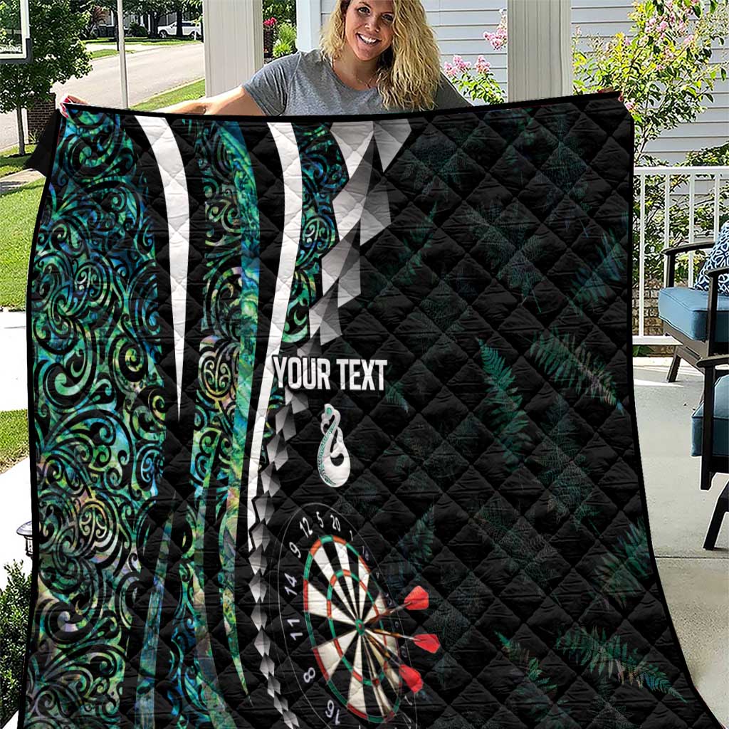 Personalized New Zealand Darts Quilt Paua Shell Koiri - Manaia