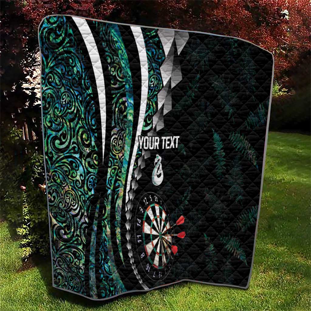 Personalized New Zealand Darts Quilt Paua Shell Koiri - Manaia