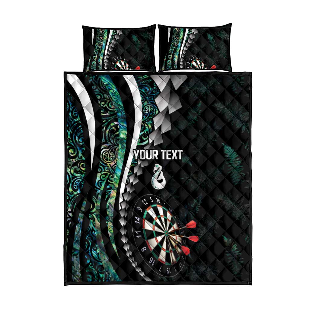 Personalized New Zealand Darts Quilt Bed Set Paua Shell Koiri - Manaia