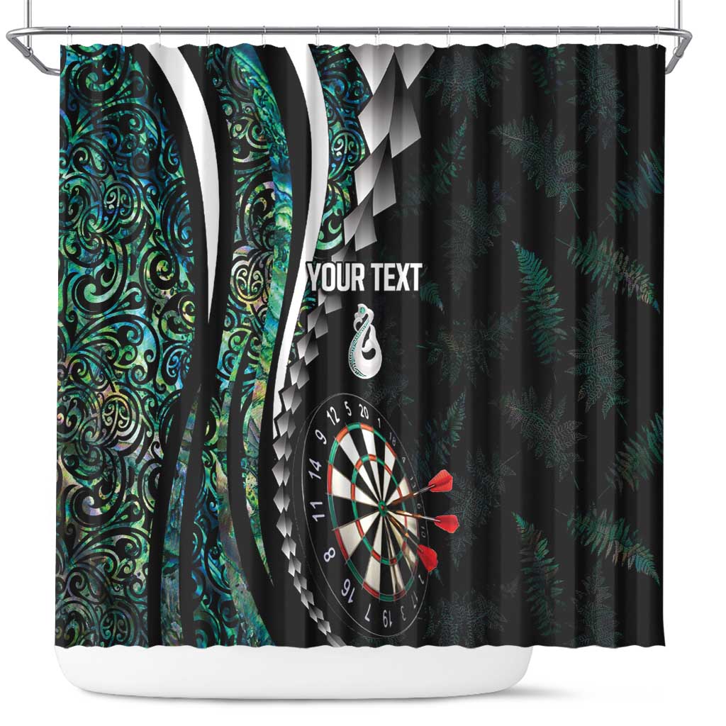 Personalized New Zealand Darts Shower Curtain Paua Shell Koiri - Manaia