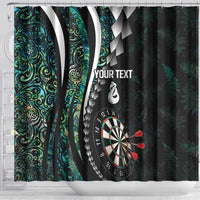 Personalized New Zealand Darts Shower Curtain Paua Shell Koiri - Manaia