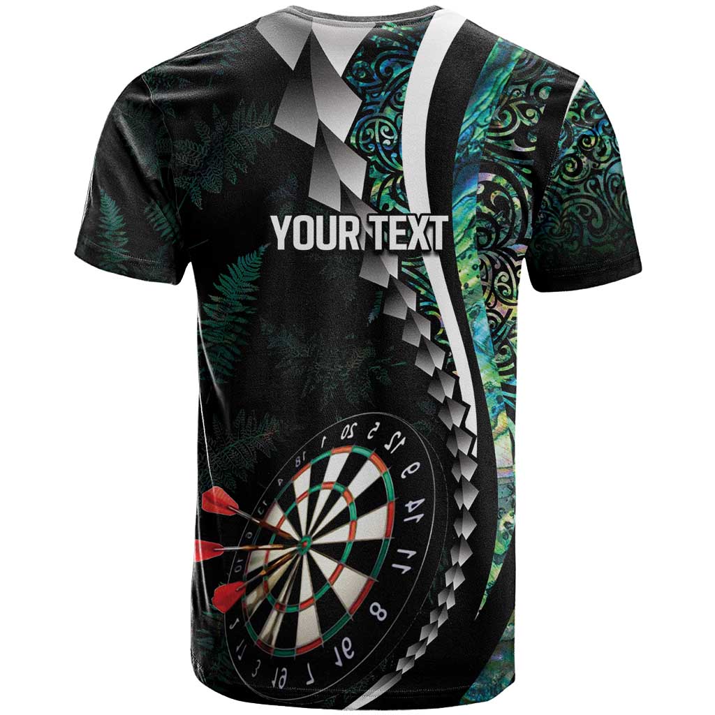 Personalized New Zealand Darts T Shirt Paua Shell Koiri - Manaia