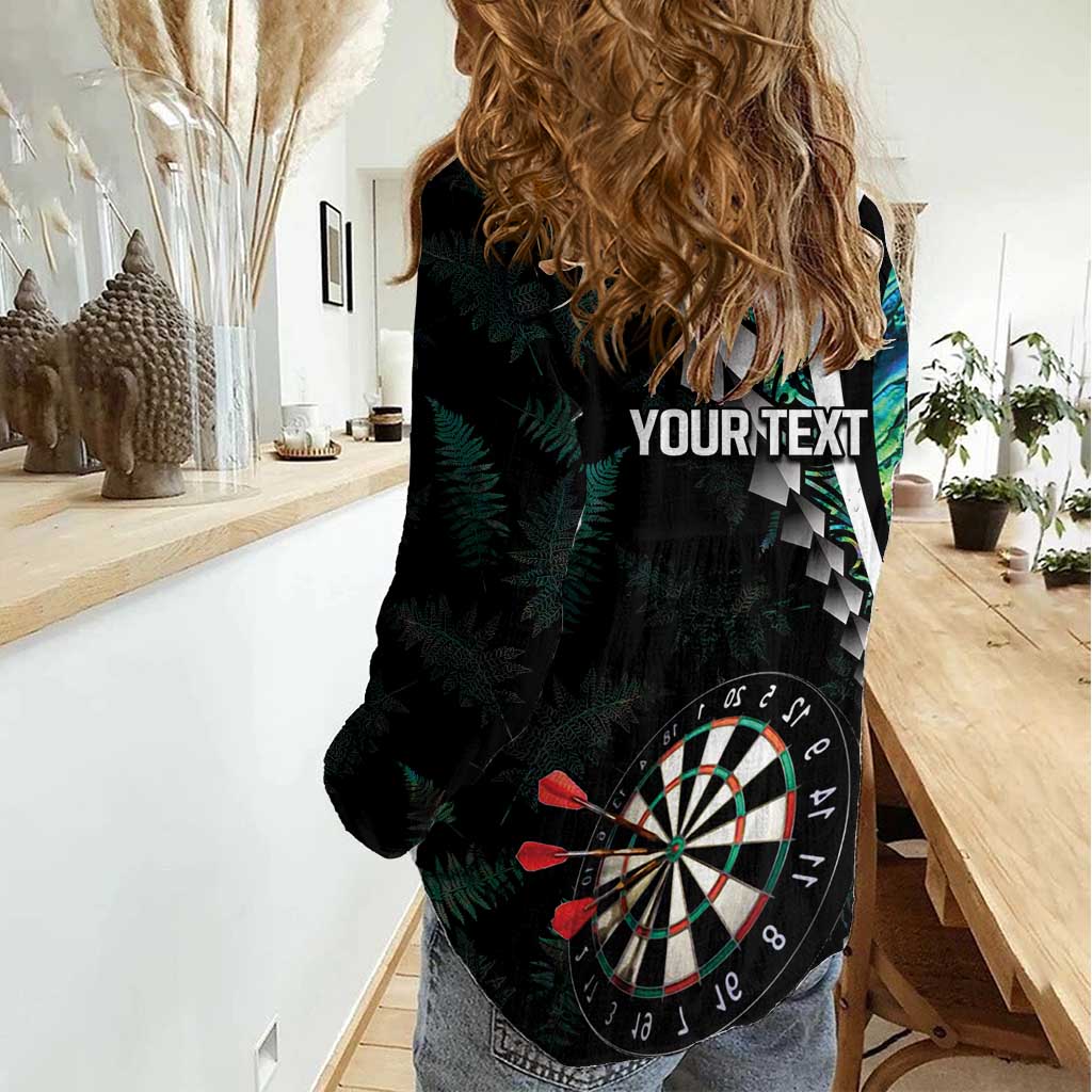 Personalized New Zealand Darts Women Casual Shirt Paua Shell Koiri - Manaia