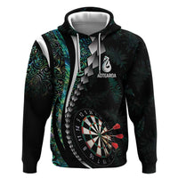 Personalized New Zealand Darts Zip Hoodie Paua Shell Koiri - Manaia