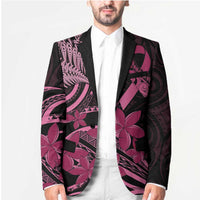 Aotearoa Maori Blazer Pink Fern Ribbons on Black - Polynesian Pride