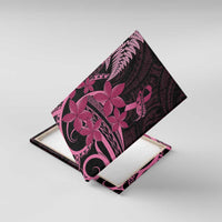 Aotearoa Maori Canvas Wall Art Pink Fern Ribbons on Black LT7 With Frame Black - Polynesian Pride