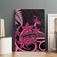 Aotearoa Maori Canvas Wall Art Pink Fern Ribbons on Black LT7 - Polynesian Pride